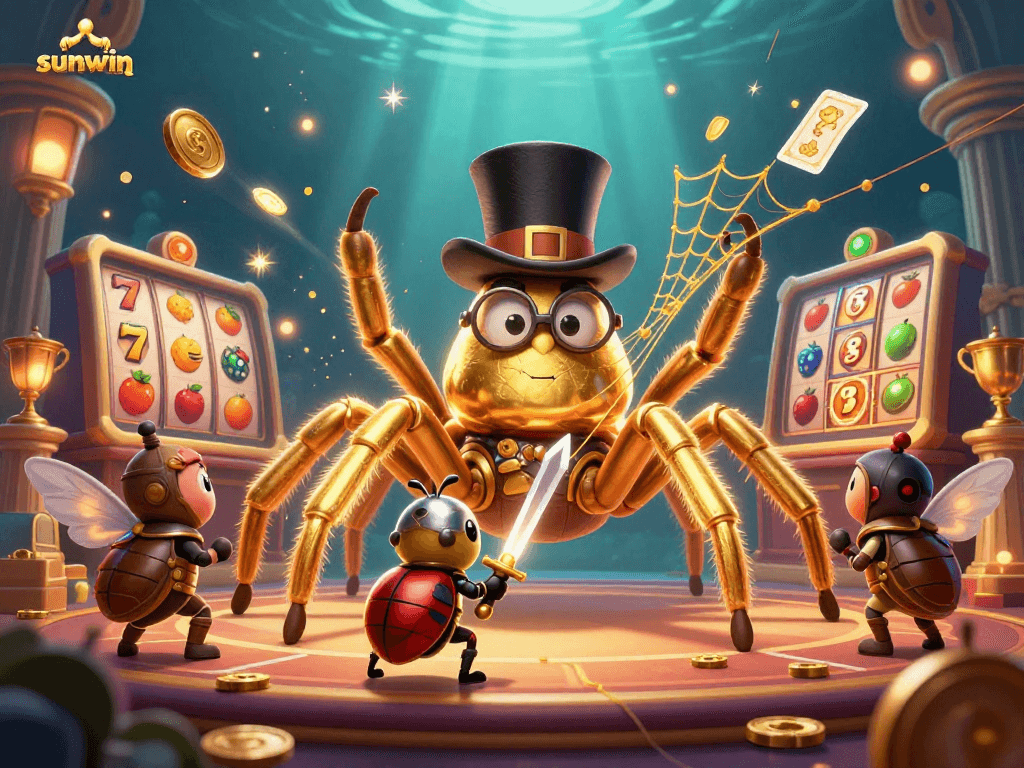 Experience thrilling gaming moments with sunwin's vibrant 3D casino illustration featuring mystical characters.