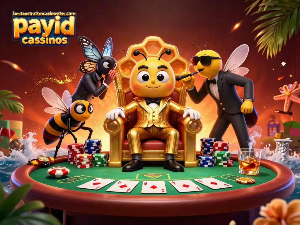 Explore the vibrant scene at bestaustraliancasinosites.com payid casinos with a bustling poker game.
