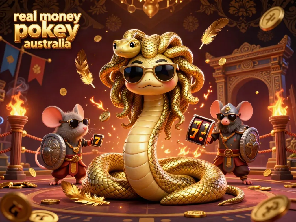 Play real money pokies Australia with Medusa and a shield warrior in an exhilarating casino scene.