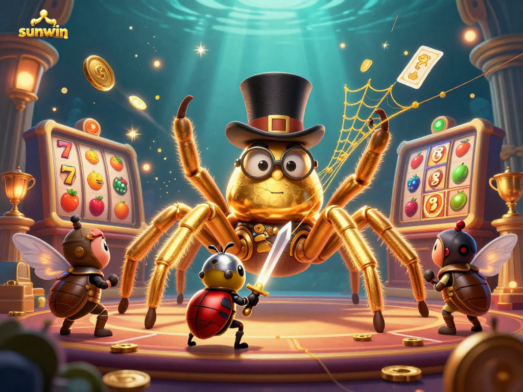 Experience thrilling gaming moments with sunwin's vibrant 3D casino illustration featuring mystical characters.