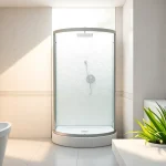 Entdecken Sie die elegante duschkabine 80x80 in einem modernen Badezimmer mit natürlichem Licht