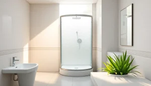 Entdecken Sie die elegante duschkabine 80x80 in einem modernen Badezimmer mit natürlichem Licht