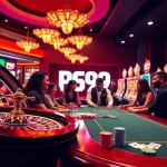 Experience the excitement of PS99 with players enjoying poker at a vibrant casino.