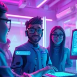 Engage with crush on ai in a vibrant virtual chat space showcasing interactive character avatars.