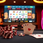 Engaging scene of Rút Tiền 888new with premium casino elements, showcasing poker chips and cards.