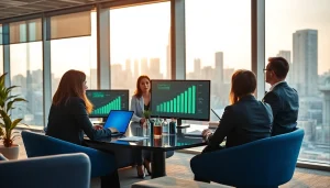 Quickplus Business Consultants aiding in strategy discussions with modern technology.