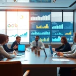 Analyzing b2b competitive intelligence data in a professional business setting with team collaboration.