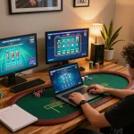 Man Club member placing strategic bets in an engaging online casino environment