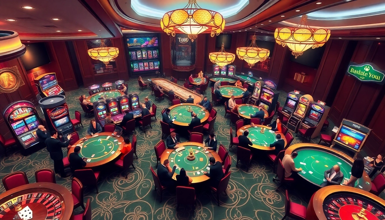 Experience the thrilling excitement of gambling at tg88 with vibrant casino games, rich decor, and engaging players.