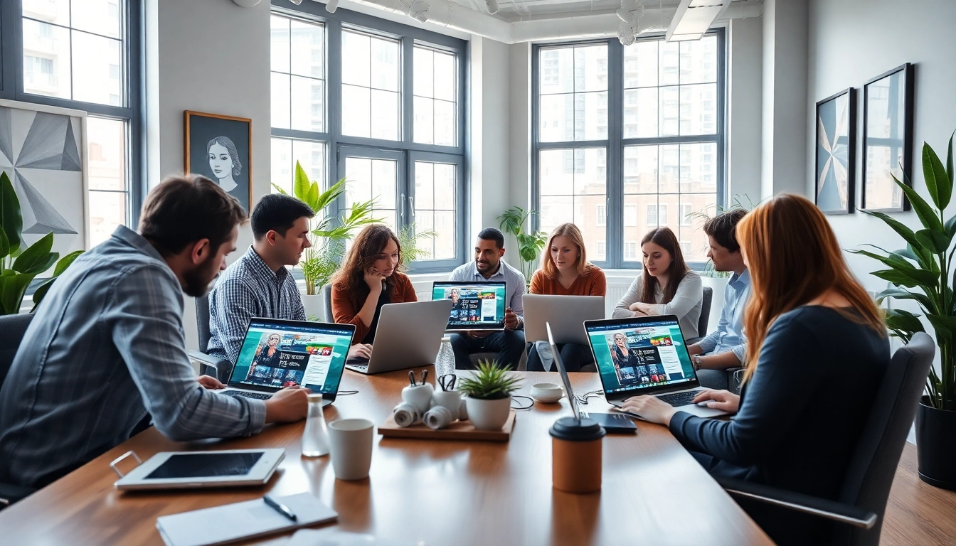 Dynamic team collaboration in a modern NYC office for website design NYC.