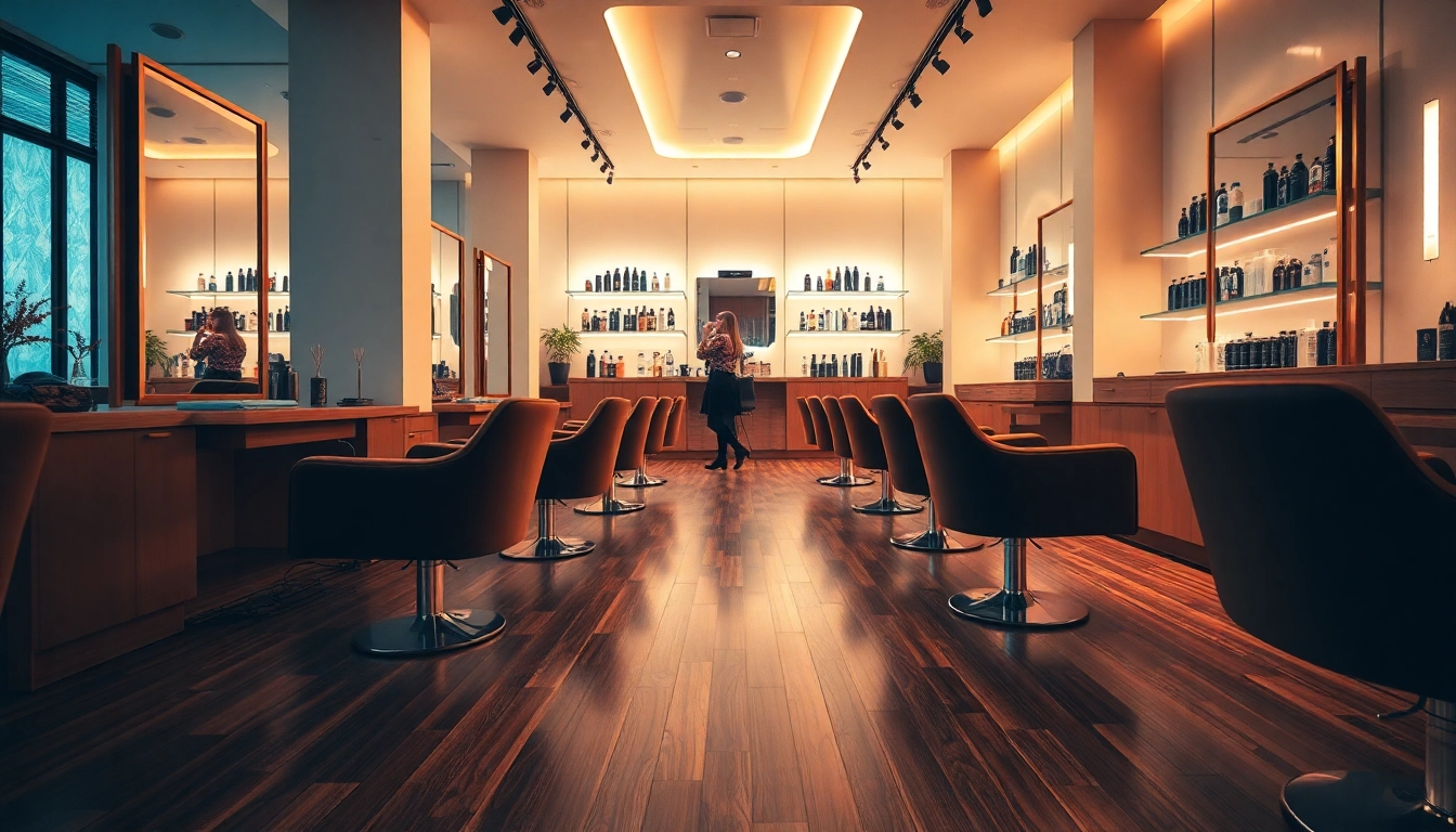 Luxury hair salons interior showcasing elegant design and professional service.