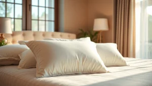 Enhance restful nights with Stearns and Foster pillows showcased elegantly in a cozy bedroom.