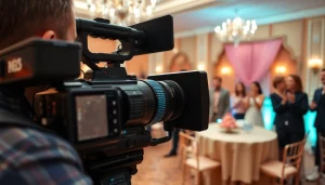 Event videography capturing a skilled videographer at a vibrant celebration.