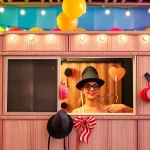 Guests enjoy a fun photo booth rental experience at a lively event.