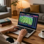 Engaging in sports betting on ee88go with a live event display, creating an exciting gambling atmosphere