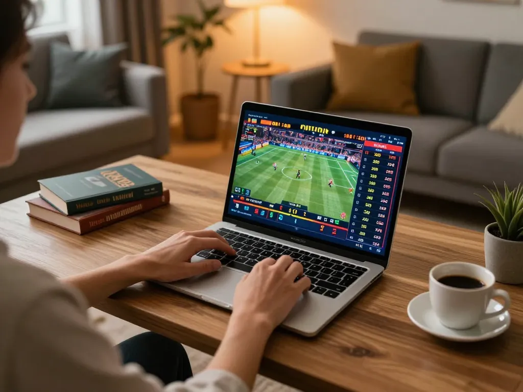 Engaging in sports betting on ee88go with a live event display, creating an exciting gambling atmosphere