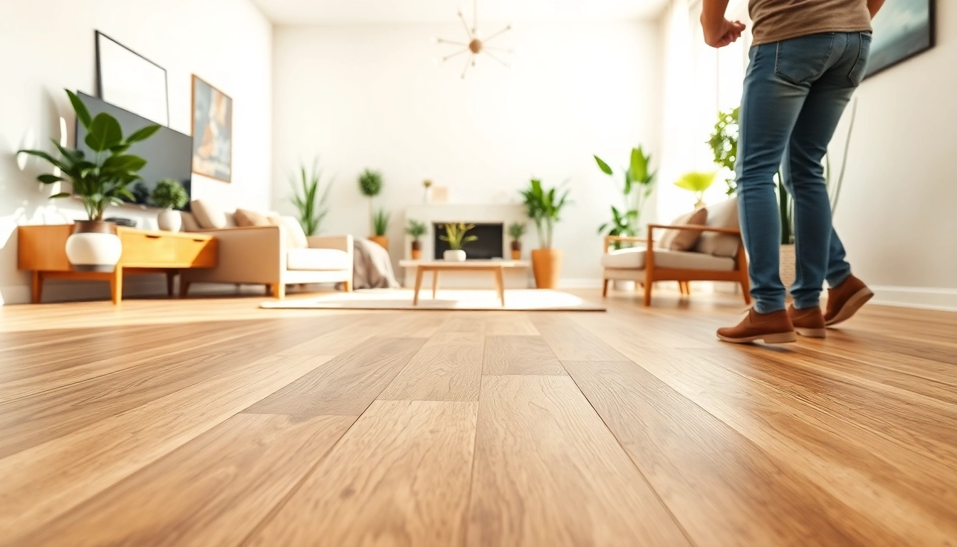 Showcase of waterproof vinyl flooring highlighting its texture in a modern living space.