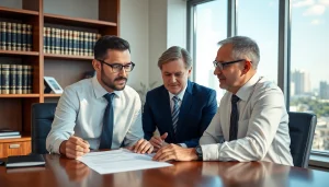Clearwater truck accident lawyer consulting with a client in a professional office setting.