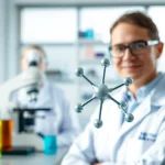 Analyze the molecular structure of Retatrutide in a vibrant laboratory setting.