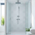 Elegant showers au showcasing a modern design with sleek fixtures and luxurious details.