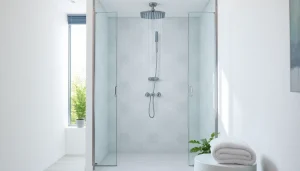 Elegant showers au showcasing a modern design with sleek fixtures and luxurious details.
