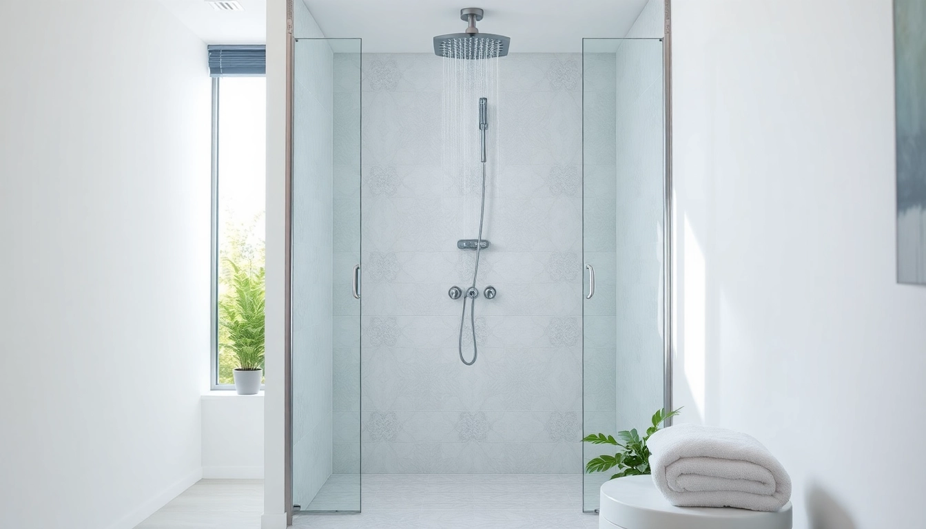 Elegant showers au showcasing a modern design with sleek fixtures and luxurious details.