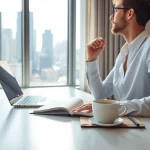Contemplating your Ideal career in a modern workspace filled with light.