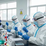 CIF chemical suppliers ensuring quality control in a modern chemical export laboratory.
