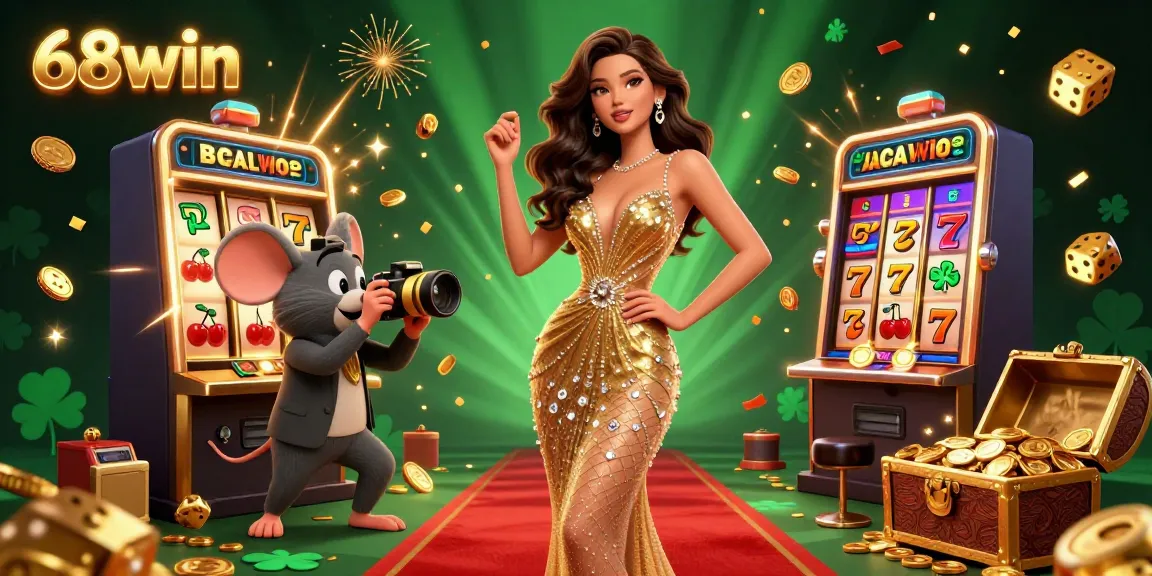 Experience thrilling 68win gaming adventures with vibrant slot machines and golden coins!