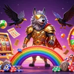 Experience thrilling gaming excitement at MM88 with the golden Odin wolf and interactive casino elements.