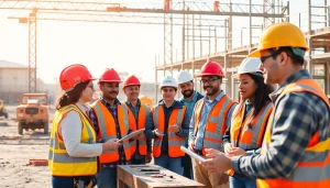 Experience construction training with professionals collaborating on-site to enhance skills.