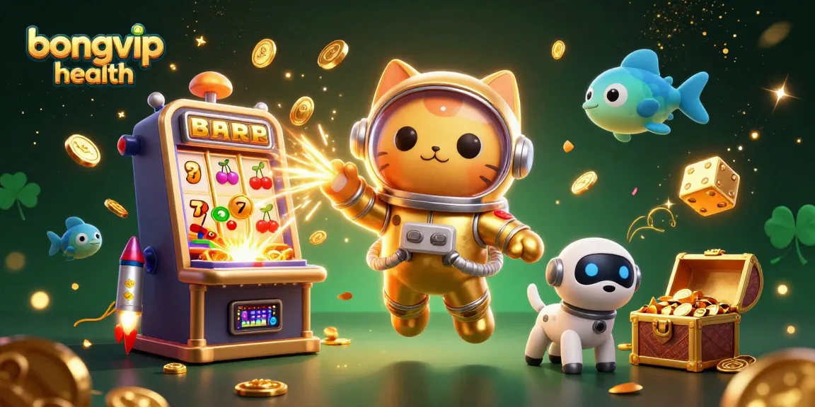 Spin to win at bongvip health with jackpot excitement and vibrant casino gaming elements.
