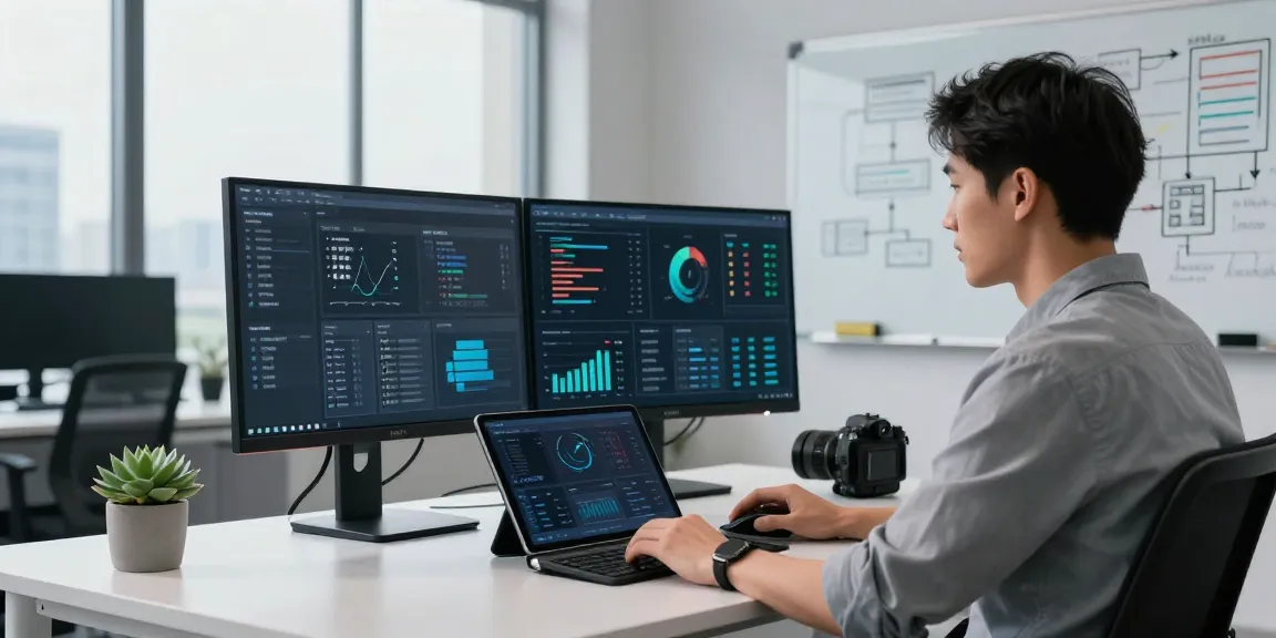 VDS sunucu management in a modern tech environment, showcasing IT professional optimizing server resources.