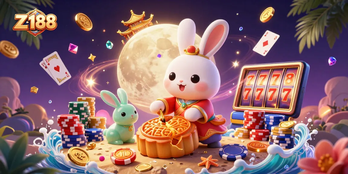 Experience the magic of Z 188 with a vibrant casino-themed illustration featuring playful characters and gaming elements.