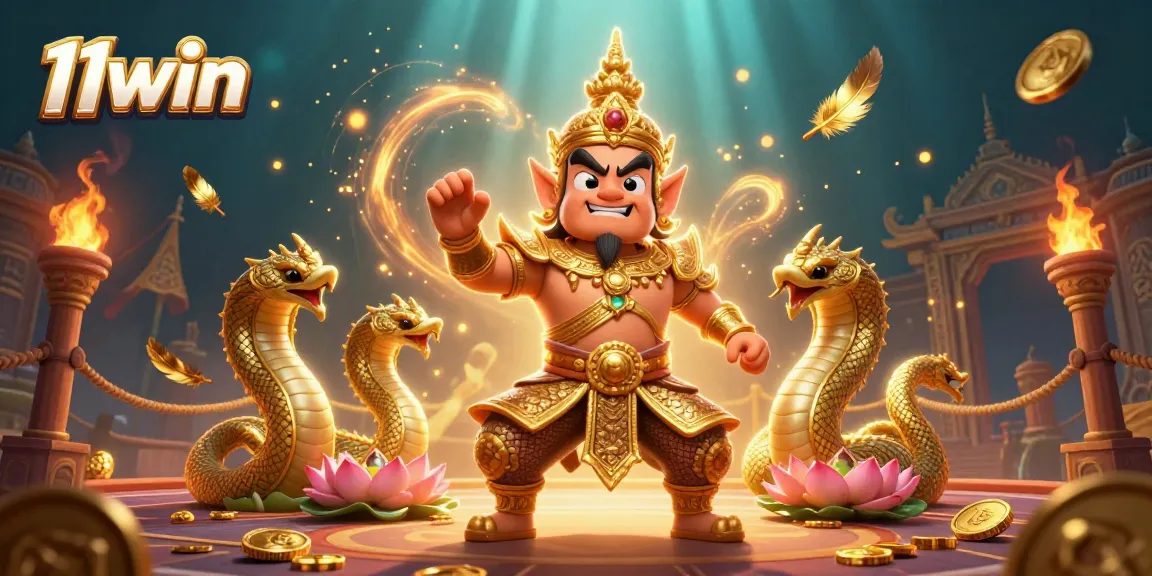 Engage in the excitement of 11win's casino gaming, featuring vibrant characters and dynamic elements.